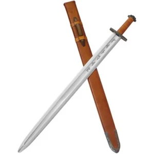 Condor Viking Ironside Sword 1065 Steel Blade Brown Leather Wrapped Hardwood - Picture 1 of 1