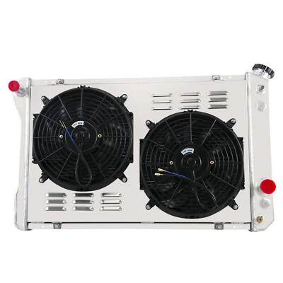 4Row Radiator Shroud Fan Relay Fit 82-92 Chevy Camaro Pontiac Firebird AT CC951 - Image 1 of 4