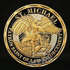 Enforcement Collectibles Patron Sain of Law Gold Michael Challenge Coin Law
