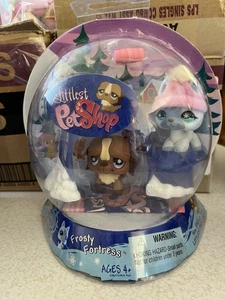 Littlest Pet Shop #688 St. Bernard & #689 German Shepherd Frosty Fortress - Picture 1 of 2