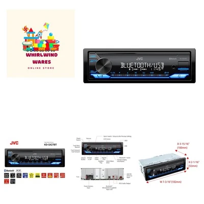 Car Stereo with Bluetooth, 100W Digital Media Receiver, 1.5A USB to Charge De... - Image 1 of 4