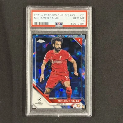 2021-22 Topps Chrome Sapphire Edition Champions League #21 Mohamed Salah PSA 10 - Image 1 of 2