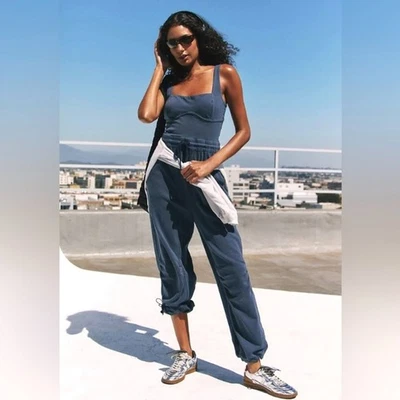 Mono Free People Movmnt Inbound Jumper Azul Místico Ropa de Salón Atlético NUEVO M Foto 1 de 4