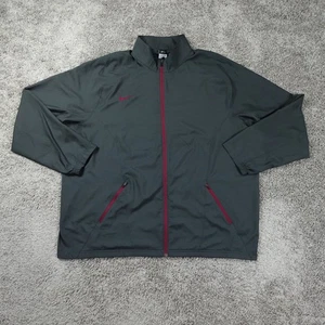 Nike Jacket 4XL Gray Full Zip Windbreaker Gray Logo EUC Gym Y2K - Picture 1 of 9