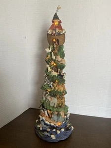 Silvestri Noah's Ark resin lighted musical tree tower 15" with animals - Picture 1 of 7