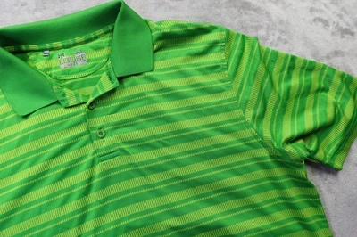 Under Armour Loose HeatGear Green Striped Golf Polo Shirt Men's Size XL - Image 1 of 4