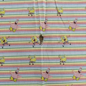 Spongebob Squarepants Stripe Cotton Fabric Lightweight 145gsm 110cm Wide - Picture 1 of 10