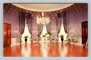 White House Blue Room, State Dinners, Reception Vintage Washington DC Postcard   - Picture 1 of 2