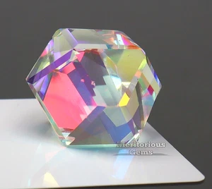 102Ct Natural Rainbow Color Mystic Quartz GGI Certified Loose Gemstone Fancy Cut - Picture 1 of 9