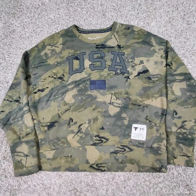 Sudadera Under Armour Project Rock para mujer grande camuflaje ejército de EE. UU. Foto 1 de 4