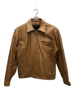 Schott AT101 Single Riders Jacket Size 40 Beige Leather Boa Liner Made in USA - Picture 1 of 10
