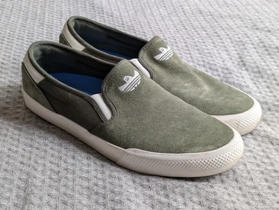 Adidas Matchcourt Slip Shoes Mens Size 12 Green Suede Skateboarding Slip-On Logo - Image 1 of 4