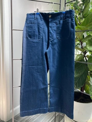 Anthropologie Maeve The Colette Wide-Leg Medium Wash Jeans Women's 34 Pre-Owned - Image 1 of 3