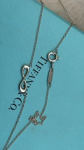Tiffany and Co Infinity Sterling Silver Necklace Genuine with Box - Picture 1 of 9