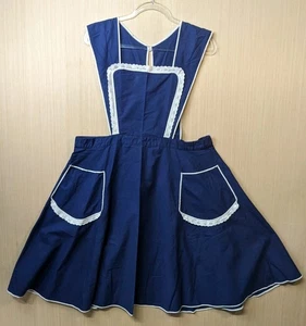 Handmade Apron Women's Size Sm/Med Blue Pockets Full Skirt Cottagecore Farmhouse - Picture 1 of 15
