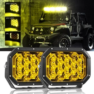 AUXBEAM 2pcs 7X5" Rectangle Amber LED Lights DRL For 2024 Can-Am Maverick X3 RR - Picture 1 of 12