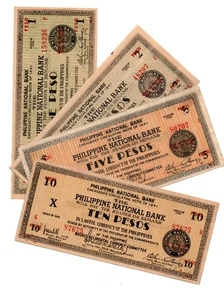 1941 Philippine Province of Negros Occidental 1 2 5 10 Peso S624/625/626/627 SET - Picture 1 of 4