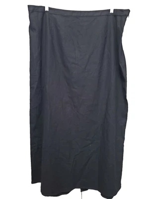 Maxi Falda Antigua Azul Marino Negra Cintura Alta Mezcla de Lino Cremallera Lateral Abertura Trasera XXL NUEVA CON ETIQUETAS Foto 1 de 4