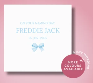 Boys Naming Day Card – Personalised Baby Naming Ceremony Card | Keepsake Card - Picture 1 of 7