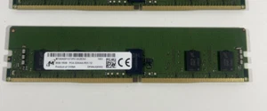 LOT OF 2 Micron 8GB DDR4-3200AA 1RX8 ECC SERVER RAM - MTA9ASF1G72PZ-3G2E2 - Picture 1 of 3