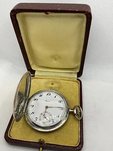 Antike Herren Taschenuhr Silber 800 Alpina im Etui um 1900 - Bild 1 von 12