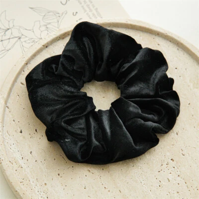 Girl Velvet Hair Scrunchies Elastic Solid Color Hair Tie Rope Hair Ring Ponytail - Image 1 of 4