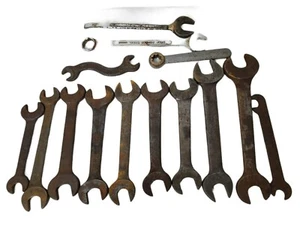Lot of 14 Vtg Misc Brand and Size Large Steel Wrenches 1 damaged Craftsman with - Picture 1 of 1