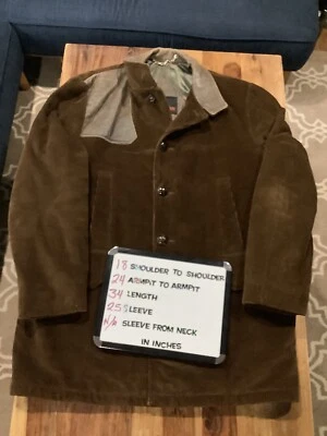 Vintage Mcgregor corduroy heavy jacket men's 42 L Rancher leather trim/shoulder - Image 1 of 4