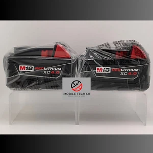 2 Pack Milwaukee Genuine OEM M18 XC4.0 Battery 4.0Ah 18V 48-11-1840 X2 4.0 - Picture 1 of 1