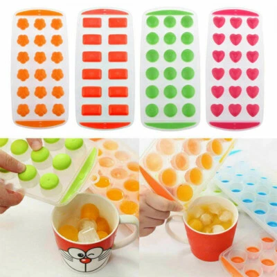 3pc Set New Pop Out Non Stick Ice Cube Tray Soft Silicone Plastic 21 Ice Cube - Image 1 of 4