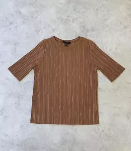 Womens Pleats Please Issey Miyake Style T Shirt Size 46 - Picture 1 of 9