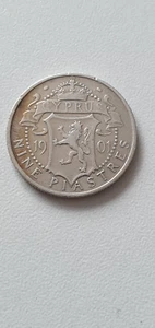Monnaie Chypre 9 Piastres 1901 Argent - Foto 1 di 2