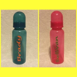 Personalized Baby Bottle For Boy Girl Custom Great Shower Gift Pink Blue Feeding - Picture 1 of 4