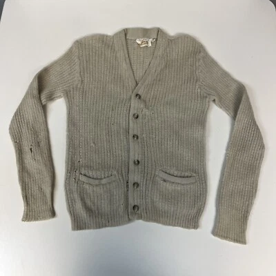 Vintage 60s 70s Mohair Cardigan Robert Bruce Royal Mist Size Medium Large 18 - Image 1 of 4