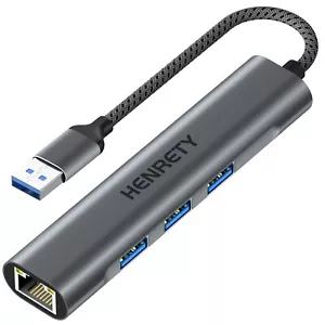 USB to Ethernet Adapter 4-in-1 Portable Data Hub USB Splitter USB 3.0 Expande... - Picture 1 of 6