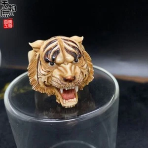 china Deer antler root for tiger ring carving statue / netsuke art - Picture 1 of 15