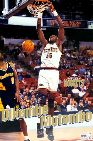 DIKEMBE MUTOMBO Denver Nuggets 1995 NBA Vintage Original Starline 22x34 POSTER Cover