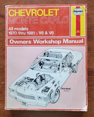 HAYNES CHEVROLET MONTE CARLO 1970 Thru 1981 Owners Workshop Manual 626 - Image 1 of 4