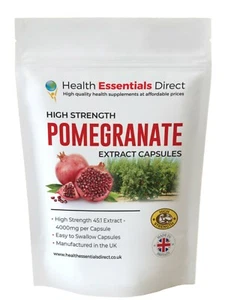 High Strength Pomegranate Extract Capsules 4000mg (Antioxidant, Heart Health) - Picture 1 of 7