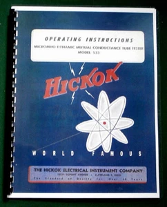 Hickok 533 Instrukcja: z wykresami schematycznymi i rurowymi 11"x17" - Zdjęcie 1 z 1
