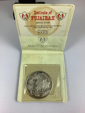 1970 UAE FUJAIRAH 10 RIYALS APOLLO XIII PROOF COIN Cover