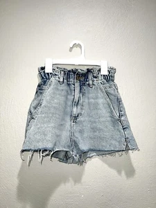 Pantalones cortos de jean Zara Paperbag lavado claro para mujer talla 2 EU 34 - Imagen 1 de 6