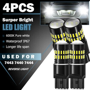4X 7443 7440 LED 6500K Reverse Backup Brake Tail Stop Parking Light Bulbs CANBUS - Bild 1 von 10