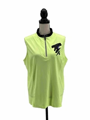 Top polo Jamie Sadock para mujer con cremallera de cuarto lima neón XL cuello falso sin mangas Foto 1 de 4