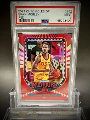 2021 Panini Chronicles Marquee Draft Picks Evan Mobley SP Red Parallel /149 PSA - Image 1 of 2