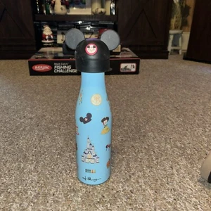 Disney Parks Edelstahl Aqua Blau Trinkflasche Jerrod Maruyama Schwarze Ohren - Bild 1 von 4