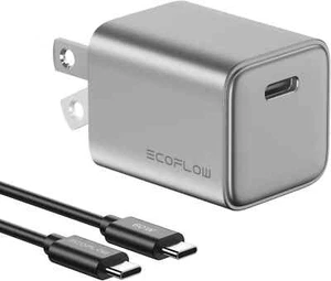 EcoFlow RAPID 20W GaN USB Type C Chargeur Bloc Prise Adaptateur Secteur avec Câble 1M - Photo 1 sur 5