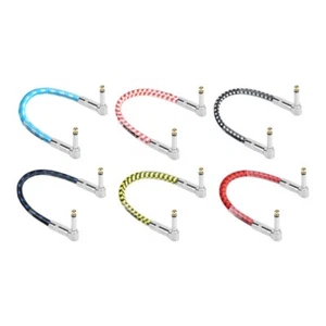 Cable de pedal de guitarra 6 piezas 15 cm AZOR cable de conexión de audio conector tejido piezas de guitarra - Imagen 1 de 11