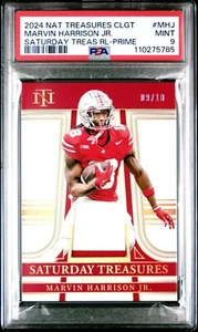 PARCHE DORADO NOVATO MARVIN HARRISON JR. 2024 PANINI TESOROS NACIONALES/10 PSA 9 - Imagen 1 de 1