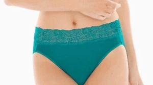 Soma Abrazable S Super Suave Pierna Alta Calzoncillo Cintura de Encaje Verde Lago Profundo - Imagen 1 de 1